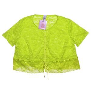 Savage X Fenty LoveLace Crop Top Fuji Apple Green Size XL